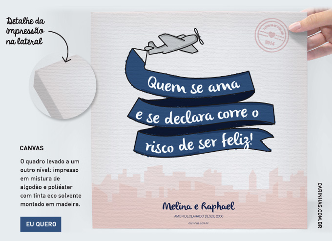 Presentes criativos para o Dia dos Namorados: canvas em tecido